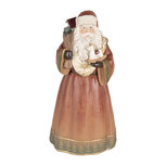 Clayre & Eef | Kerstdecoratie Kerstman Rood Goudkleurig 20x18x39 cm | 6PR5544 Clayre & Eef | Kerstdecoratie Kerstman Rood Goudkleurig 20x18x39 cm | 6PR5544