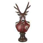 Clayre & Eef | Kerstdecoratie Beeld Rendier Bruin Rood 12x10x27 cm | 6PR5593 Clayre & Eef | Kerstdecoratie Beeld Rendier Bruin Rood 12x10x27 cm | 6PR5593