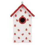 Clayre & Eef | Vogelhuis Wit Rood 15x10x22 cm | 6H2445