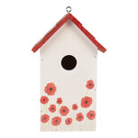 Clayre & Eef | Vogelhuis Wit Rood 15x10x22 cm | 6H2446