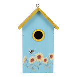 Clayre & Eef | Vogelhuis Blauw Geel 15x10x22 cm | 6H2448 Clayre & Eef | Vogelhuis Blauw Geel 15x10x22 cm | 6H2448