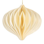 Clayre & Eef | Kerstdecoratie Papieren Kerstbal Beige ø 11x10 cm | 6PA0517 Clayre & Eef | Kerstdecoratie Papieren Kerstbal Beige ø 11x10 cm | 6PA0517