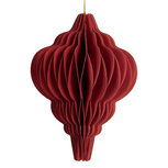 Clayre & Eef | Kerstdecoratie Papieren Kerstbal Rood ø 7x10 cm | 6PA0518 Clayre & Eef | Kerstdecoratie Papieren Kerstbal Rood ø 7x10 cm | 6PA0518