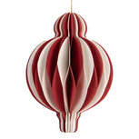 Clayre & Eef | Kerstdecoratie Papieren Kerstbal Rood Wit ø 7x10 cm | 6PA0521 Clayre & Eef | Kerstdecoratie Papieren Kerstbal Rood Wit ø 7x10 cm | 6PA0521