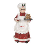 Clayre & Eef | Kerstdecoratie Kerstvrouw Rood Wit 15x15x30 cm | 6PR5696 Clayre & Eef | Kerstdecoratie Kerstvrouw Rood Wit 15x15x30 cm | 6PR5696