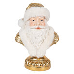 Clayre & Eef | Kerstdecoratie Kerstman Wit Goudkleurig 23x15x32 cm | 6PR5699 Clayre & Eef | Kerstdecoratie Kerstman Wit Goudkleurig 23x15x32 cm | 6PR5699