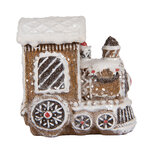 Clayre & Eef | Kerstdecoratie Locomotief Bruin Wit 5x3x5 cm | 6PR5376 Clayre & Eef | Kerstdecoratie Locomotief Bruin Wit 5x3x5 cm | 6PR5376