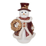 Clayre & Eef | Kerstdecoratie Sneeuwman Wit Rood 15x14x24 cm | 6PR5703 Clayre & Eef | Kerstdecoratie Sneeuwman Wit Rood 15x14x24 cm | 6PR5703
