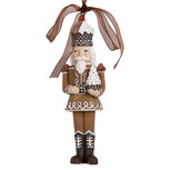 Clayre & Eef | Decoratie Hanger Notenkraker Bruin Wit 4x2x13 cm | 6PR5390 Clayre & Eef | Decoratie Hanger Notenkraker Bruin Wit 4x2x13 cm | 6PR5390
