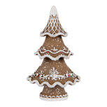 Clayre & Eef | Kerstdecoratie Kerstboom Bruin Wit 7x5x11 cm | 6PR5393 Clayre & Eef | Kerstdecoratie Kerstboom Bruin Wit 7x5x11 cm | 6PR5393