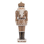 Clayre & Eef | Kerstdecoratie Notenkraker Bruin Wit 6x5x18 cm | 6PR5532 Clayre & Eef | Kerstdecoratie Notenkraker Bruin Wit 6x5x18 cm | 6PR5532