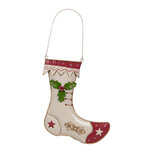 Clayre & Eef | Wanddecoratie Kerstsok Beige Rood 23x2x28 cm | 6Y5809 Clayre & Eef | Wanddecoratie Kerstsok Beige Rood 23x2x28 cm | 6Y5809