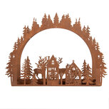 Clayre & Eef | Theelichthouder Kersttafereel Bruin 32x9x23 cm | 6Y5939 Clayre & Eef | Theelichthouder Kersttafereel Bruin 32x9x23 cm | 6Y5939