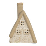 Clayre & Eef | Decoratie Huisje met LED Beige 15x10x21 cm | 6CE2174M Clayre & Eef | Decoratie Huisje met LED Beige 15x10x21 cm | 6CE2174M