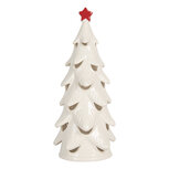 Clayre & Eef | Decoratie Kertboom met LED Wit Rood ø 11x25 cm | 6CE2178M Clayre & Eef | Decoratie Kertboom met LED Wit Rood ø 11x25 cm | 6CE2178M
