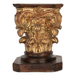 Clayre & Eef | Sokkel Bruin Goudkleurig 12x12x16 cm | 6PR5581 Clayre & Eef | Sokkel Bruin Goudkleurig 12x12x16 cm | 6PR5581
