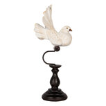 Clayre & Eef | Decoratie Vogel Wit Bruin 15x11x36 cm | 6PR5586 Clayre & Eef | Decoratie Vogel Wit Bruin 15x11x36 cm | 6PR5586