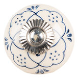 Clayre & Eef | Deurknop Beige Blauw ø 4x3 cm / S3 cm | 66270 Clayre & Eef | Deurknop Beige Blauw ø 4x3 cm / S3 cm | 66270
