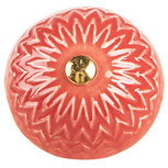 Clayre & Eef | Deurknop Rood Beige ø 4x3 cm / S3 cm | 66273 Clayre & Eef | Deurknop Rood Beige ø 4x3 cm / S3 cm | 66273