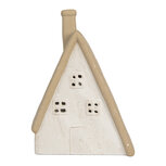Clayre & Eef | Decoratie Huisje met LED Beige 9x7x13 cm | 6CE2174S Clayre & Eef | Decoratie Huisje met LED Beige 9x7x13 cm | 6CE2174S