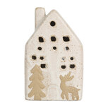 Clayre & Eef | Decoratie Huisje met LED Beige 6x5x10 cm | 6CE2175S Clayre & Eef | Decoratie Huisje met LED Beige 6x5x10 cm | 6CE2175S