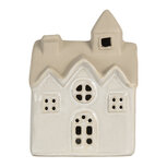 Clayre & Eef | Decoratie Huisje met LED Wit Beige 9x6x12 cm | 6CE2180 Clayre & Eef | Decoratie Huisje met LED Wit Beige 9x6x12 cm | 6CE2180