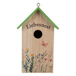 Clayre & Eef | Vogelhuis Wit Groen 14x10x23 cm | 6H2453