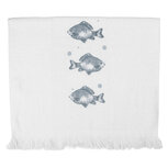 Clayre & Eef | Gastendoekje Wit Blauw 40x66 cm | CT034