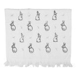 Clayre & Eef | Gastendoekje Wit Grijs 40x66 cm | CTBNS-1