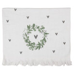 Clayre & Eef | Gastendoekje Wit Groen 40x66 cm | CTLNL