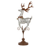 Clayre & Eef | Kerstdecoratie Rendier Grijs Bruin 24x24x68 cm | 5Y1297 Clayre & Eef | Kerstdecoratie Rendier Grijs Bruin 24x24x68 cm | 5Y1297