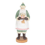 Clayre & Eef | Kerstdecoratie Kerstman Groen Wit 11x11x30 cm | 6PR5528 Clayre & Eef | Kerstdecoratie Kerstman Groen Wit 11x11x30 cm | 6PR5528