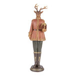 Clayre & Eef | Decoratie Rendier Bruin Rood 11x10x38 cm | 6PR5542 Clayre & Eef | Decoratie Rendier Bruin Rood 11x10x38 cm | 6PR5542