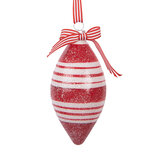 Clayre & Eef | Kerstbal Rood Wit ø 6x13 cm | 6GL5181