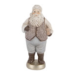 Clayre & Eef | Kerstdecoratie Kerstman Beige Grijs 8x6x15 cm | 6PR5521 Clayre & Eef | Kerstdecoratie Kerstman Beige Grijs 8x6x15 cm | 6PR5521