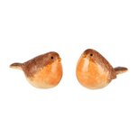 Dekoratief | Vogeltje 'Boris', oranje/bruin, keramiek, 8x5x5cm, set van 2 stuks | A255011 Dekoratief | Vogeltje 'Boris', oranje/bruin, keramiek, 8x5x5cm, set van 2 stuks | A255011