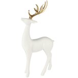 Dekoratief | Hert staand, wit/goud, resina, 14x7x30cm | A255036 Dekoratief | Hert staand, wit/goud, resina, 14x7x30cm | A255036