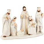 Dekoratief | Ensemble kerststalfiguren, wit, resina, 27x8x18cm | A255039 Dekoratief | Ensemble kerststalfiguren, wit, resina, 27x8x18cm | A255039