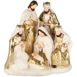 Dekoratief | Ensembel kerststalfiguren, goud/wit, resina, 18x10x18cm | A255041 Dekoratief | Ensembel kerststalfiguren, goud/wit, resina, 18x10x18cm | A255041