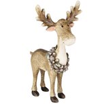 Dekoratief | Rendier staand m/krans, bruin, resina, 18x12x27cm | A255079 Dekoratief | Rendier staand m/krans, bruin, resina, 18x12x27cm | A255079