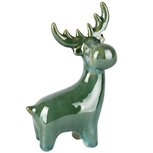 Dekoratief | Rendier staand, groen, porselein, 11x7x17cm | A255106 Dekoratief | Rendier staand, groen, porselein, 11x7x17cm | A255106