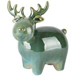 Dekoratief | Rendier staand, groen, porselein, 14x9x15cm | A255110 Dekoratief | Rendier staand, groen, porselein, 14x9x15cm | A255110
