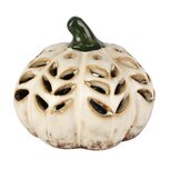 Dekoratief | Deco pompoen, wit/groen, porselein, LED, 9x9x8cm | A255117 Dekoratief | Deco pompoen, wit/groen, porselein, LED, 9x9x8cm | A255117