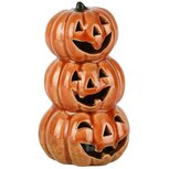 Dekoratief | Stapel pompoenen, oranje, porselein, LED, 8x8x14cm | A255137 Dekoratief | Stapel pompoenen, oranje, porselein, LED, 8x8x14cm | A255137