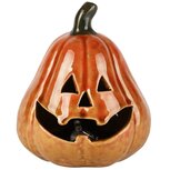 Dekoratief | Deco pompoen, oranje, porselein, LED, 10x10x13cm | A255138 Dekoratief | Deco pompoen, oranje, porselein, LED, 10x10x13cm | A255138