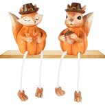 Dekoratief | Eekhoorntje/vosje m/hangbenen, resina, 7x6x18cm, set van 2 stuks | A255160 Dekoratief | Eekhoorntje/vosje m/hangbenen, resina, 7x6x18cm, set van 2 stuks | A255160
