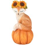 Dekoratief | Vosje zittend op pompoen, bruin/oranje, resina, 7x9x15cm | A255162 Dekoratief | Vosje zittend op pompoen, bruin/oranje, resina, 7x9x15cm | A255162