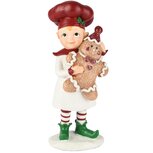 Dekoratief | Bakkerskindje staand m/cookie, bruin/wit, resina, 8x8x20cm | A255163 Dekoratief | Bakkerskindje staand m/cookie, bruin/wit, resina, 8x8x20cm | A255163