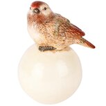 Dekoratief | Vogeltje op bol, bruin/wit, keramiek, 12x10x16cm | A255187 Dekoratief | Vogeltje op bol, bruin/wit, keramiek, 12x10x16cm | A255187