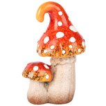 Dekoratief | Duo paddenstoel m/witte stippen, oranje, keramiek, 8x6x12cm | A255190 Dekoratief | Duo paddenstoel m/witte stippen, oranje, keramiek, 8x6x12cm | A255190